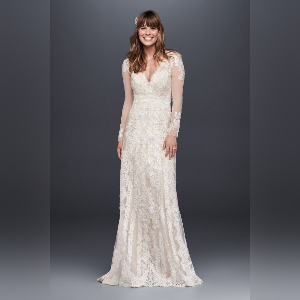 Size 6 Melissa Sweet Linear Lace Wedding Dress